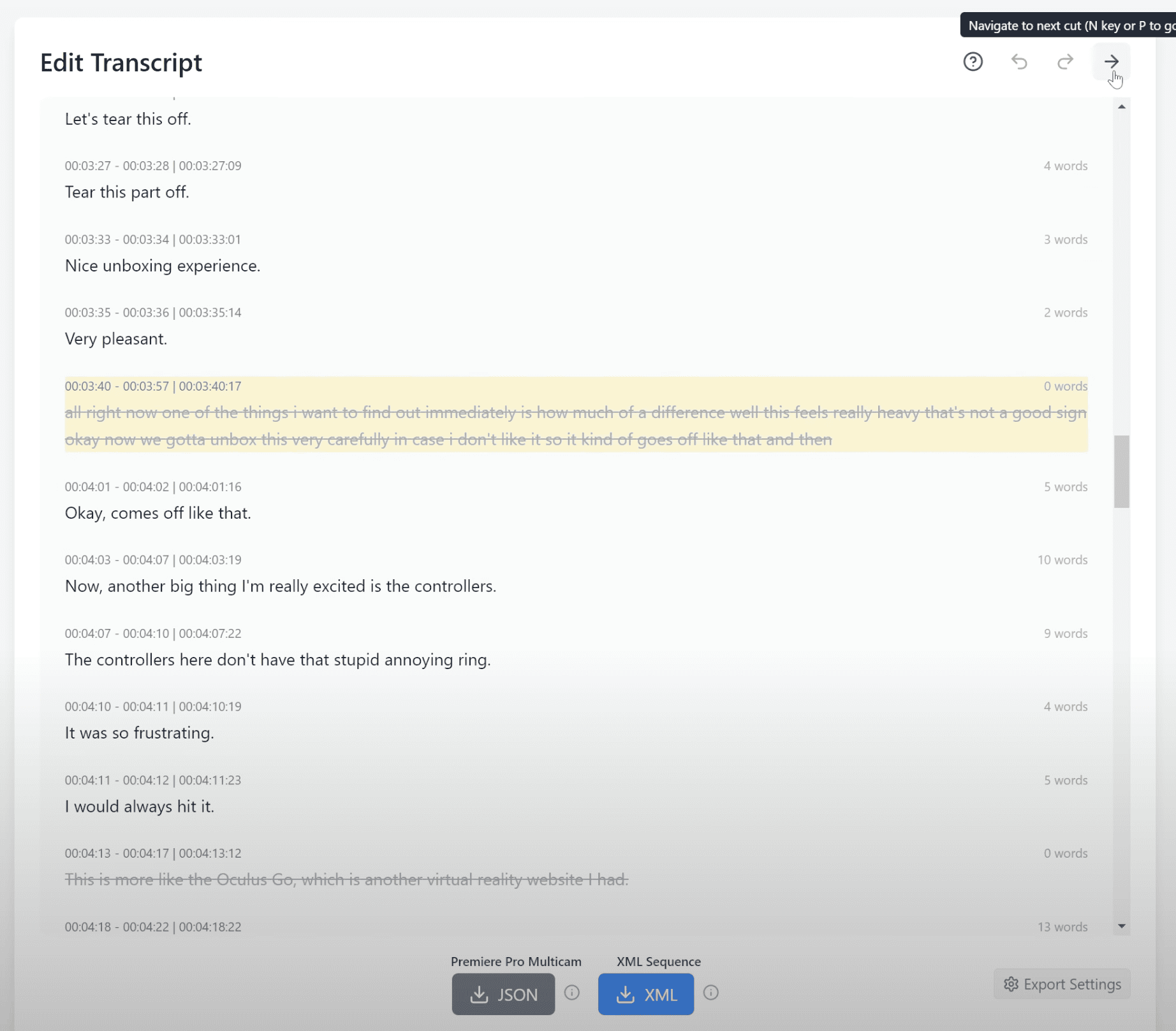 Export to any video editor
